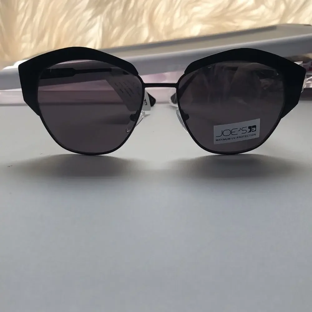 Joe’s Jeans Black Satin Cat Eye Sunglasses JJ6028/10 NWT Designer UV Shades